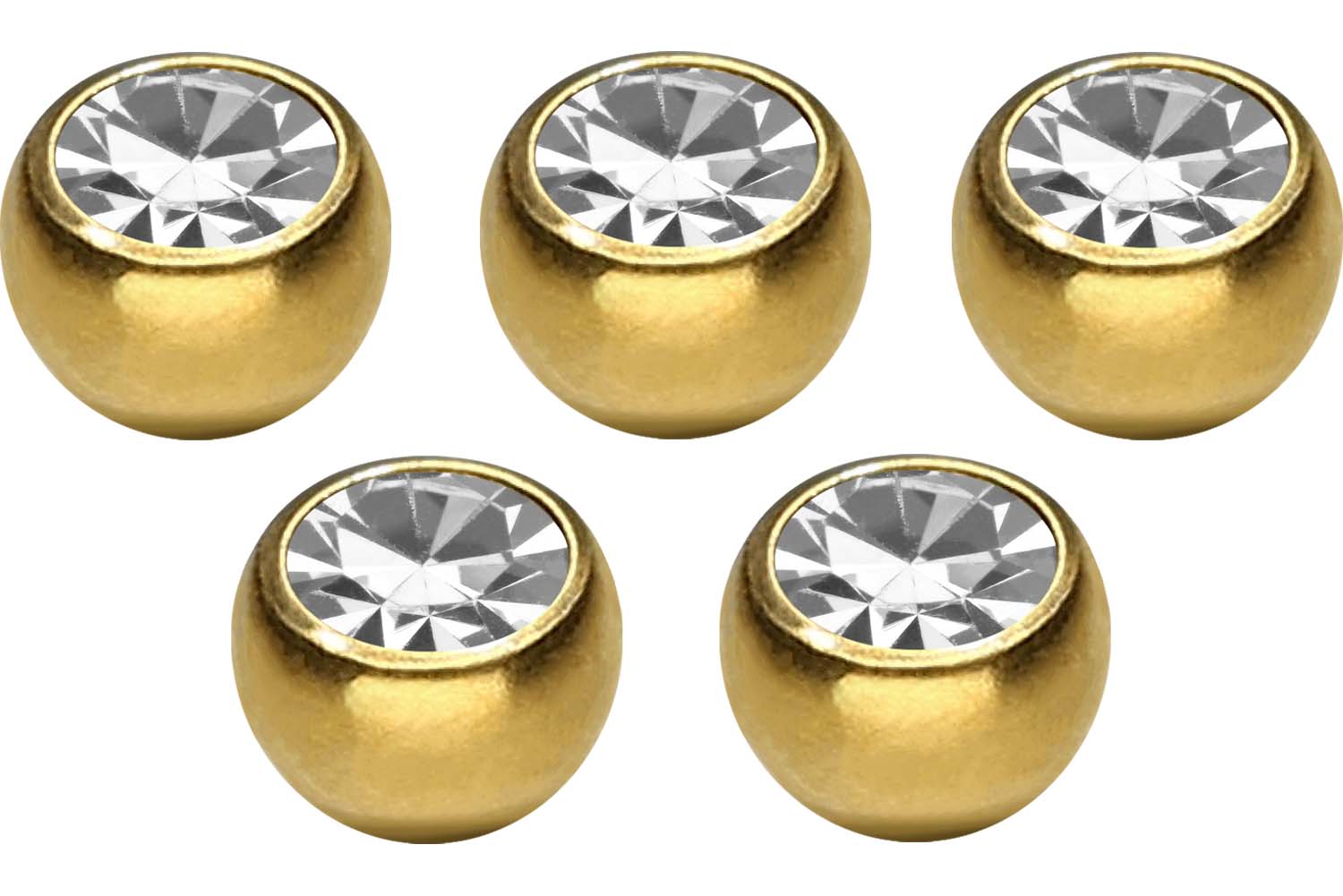 SET Titan Schraubkugel KRISTALL von Piercingline